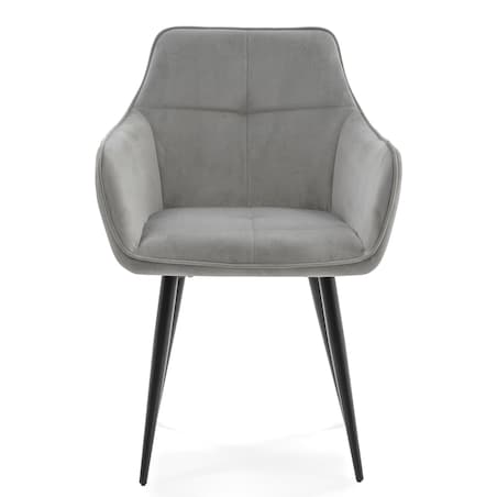 Krzesło tapicerowane welurowe QUATTRO velvet jasnoszary