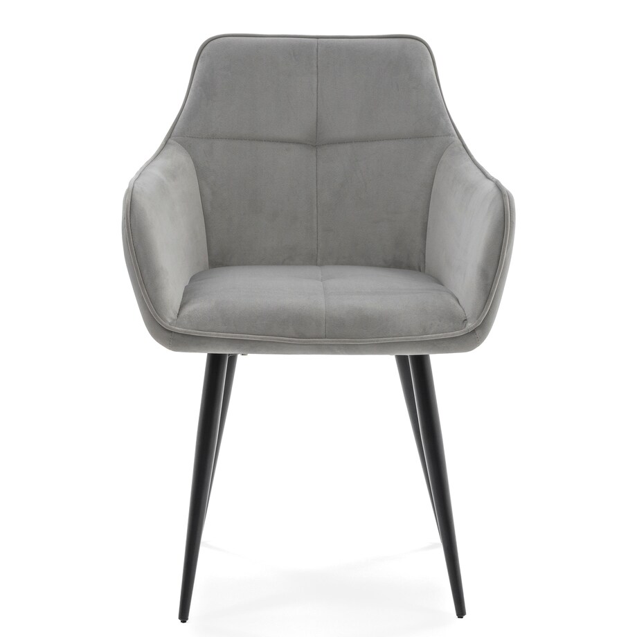 Krzesło tapicerowane welurowe QUATTRO velvet jasnoszary