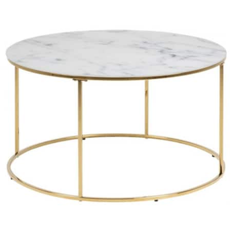 Stolik kawowy Bolton okrągły marmur/złoty