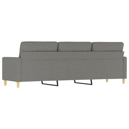 vidaXL Sofa 3-osobowa, ciemnoszara, 210 cm, tapicerowana tkaniną