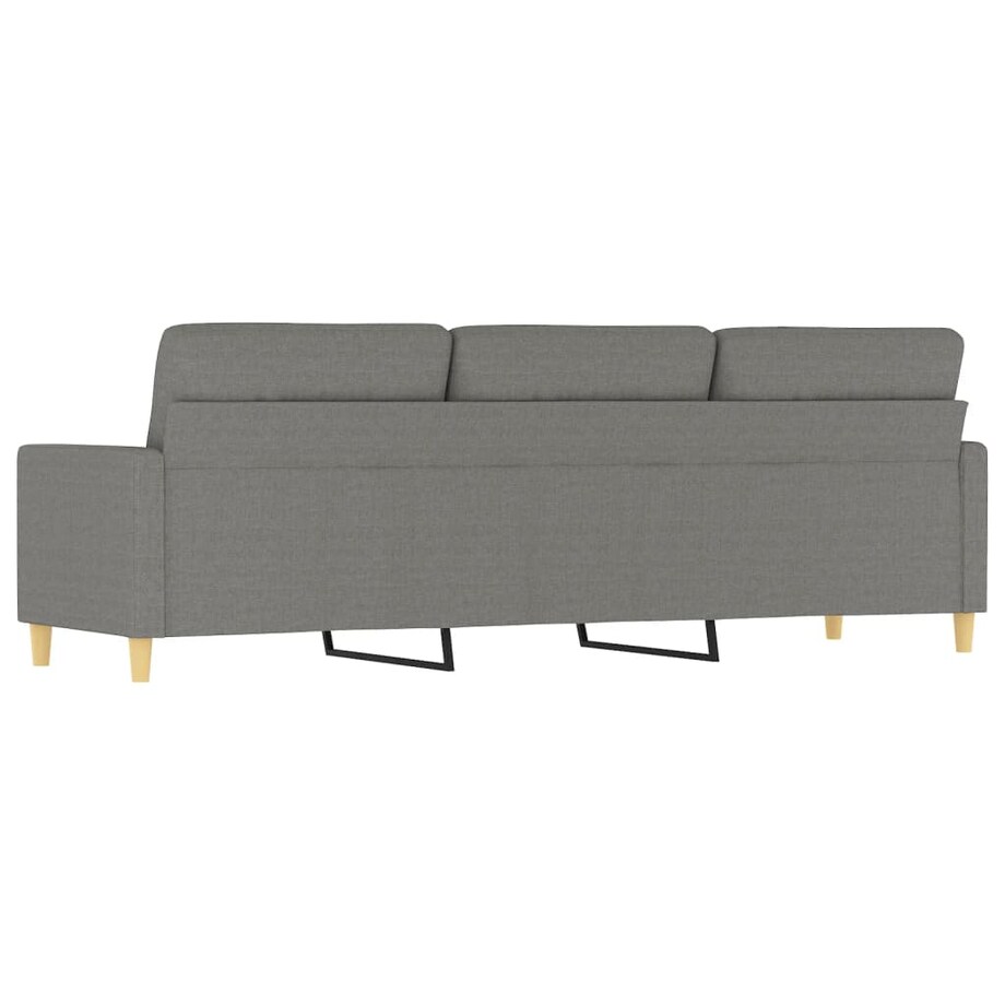 vidaXL Sofa 3-osobowa, ciemnoszara, 210 cm, tapicerowana tkaniną