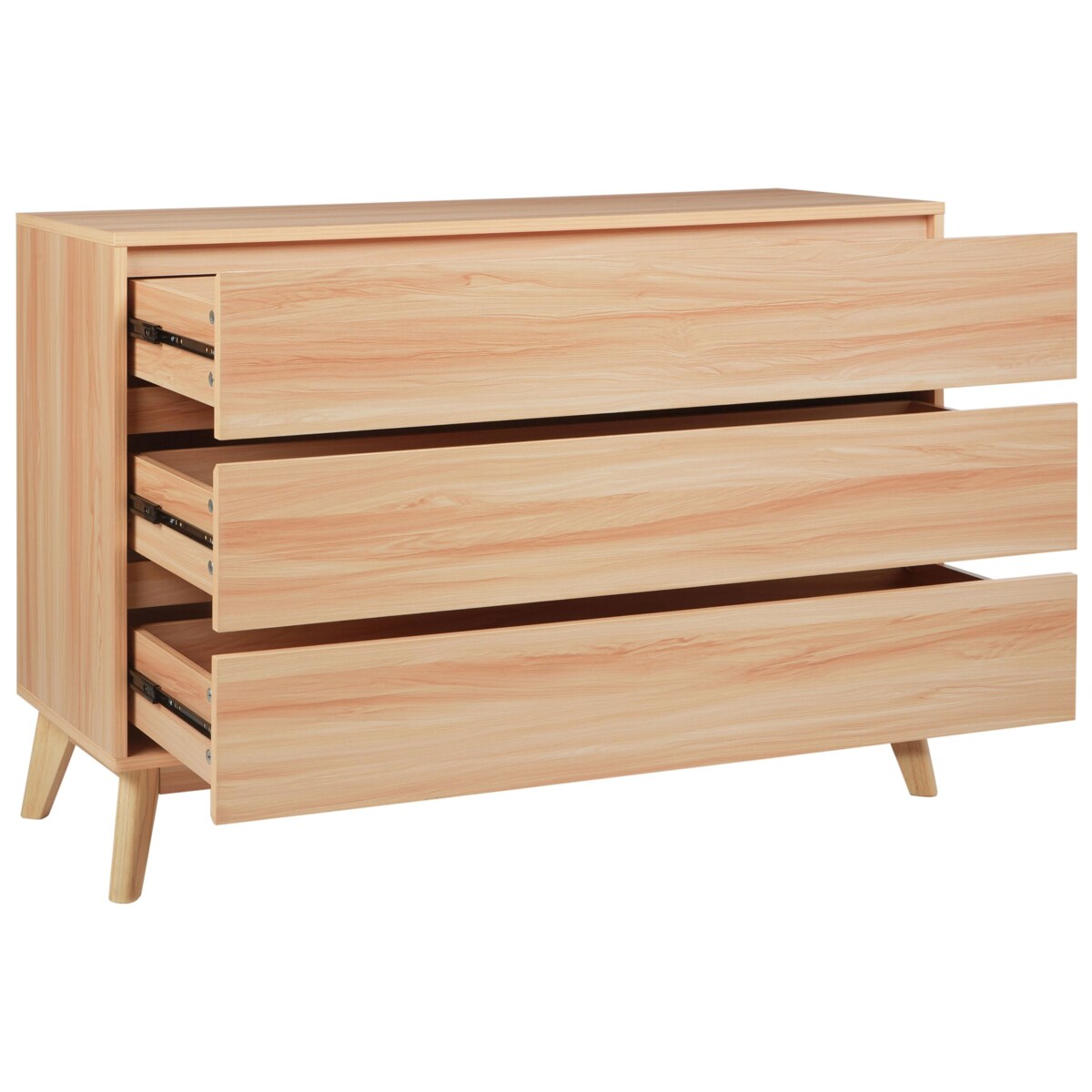 Komoda 3 szuflady jasne drewno SARDIS