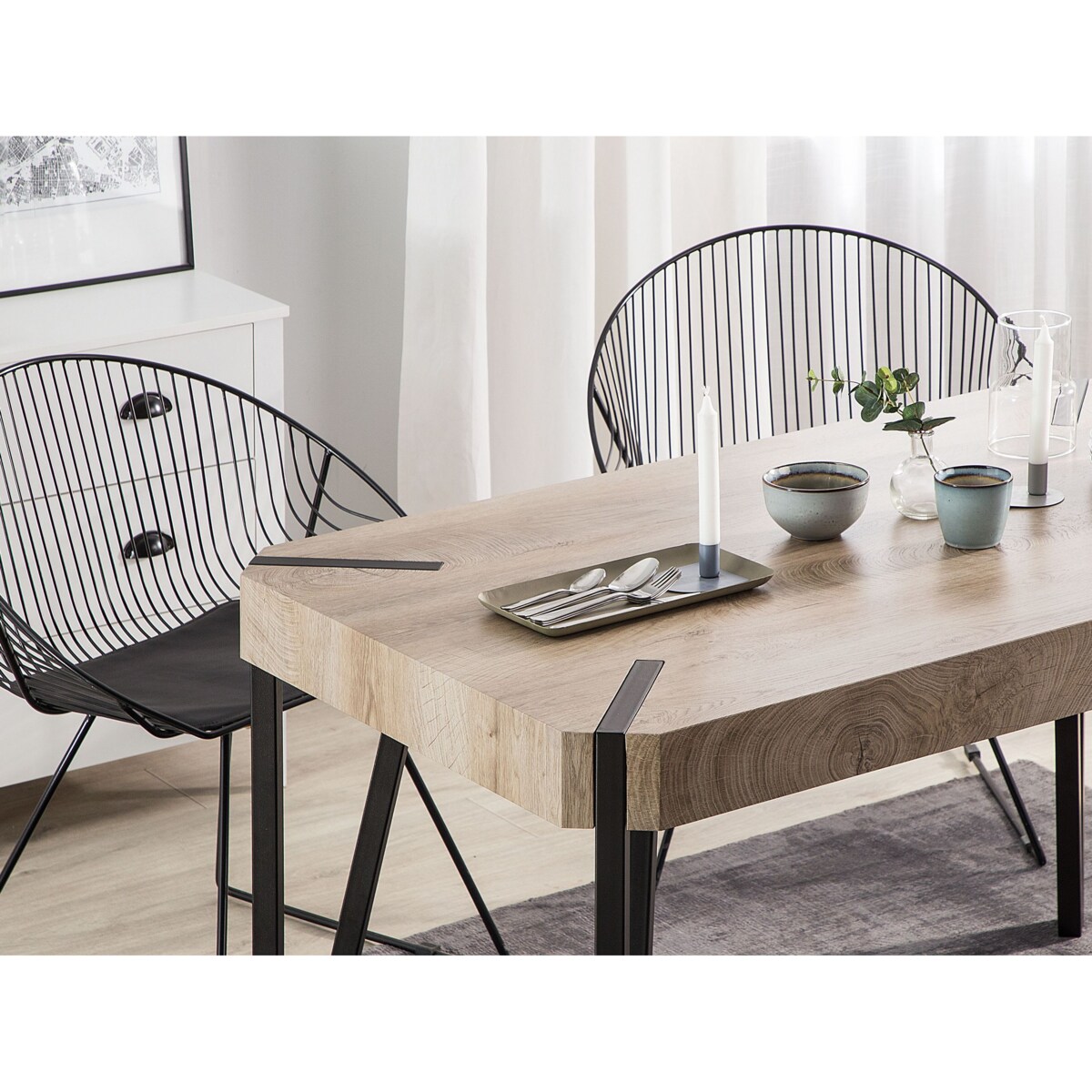 Stół do jadalni CAMBELL Beżowoszary 130 cm 80 cm