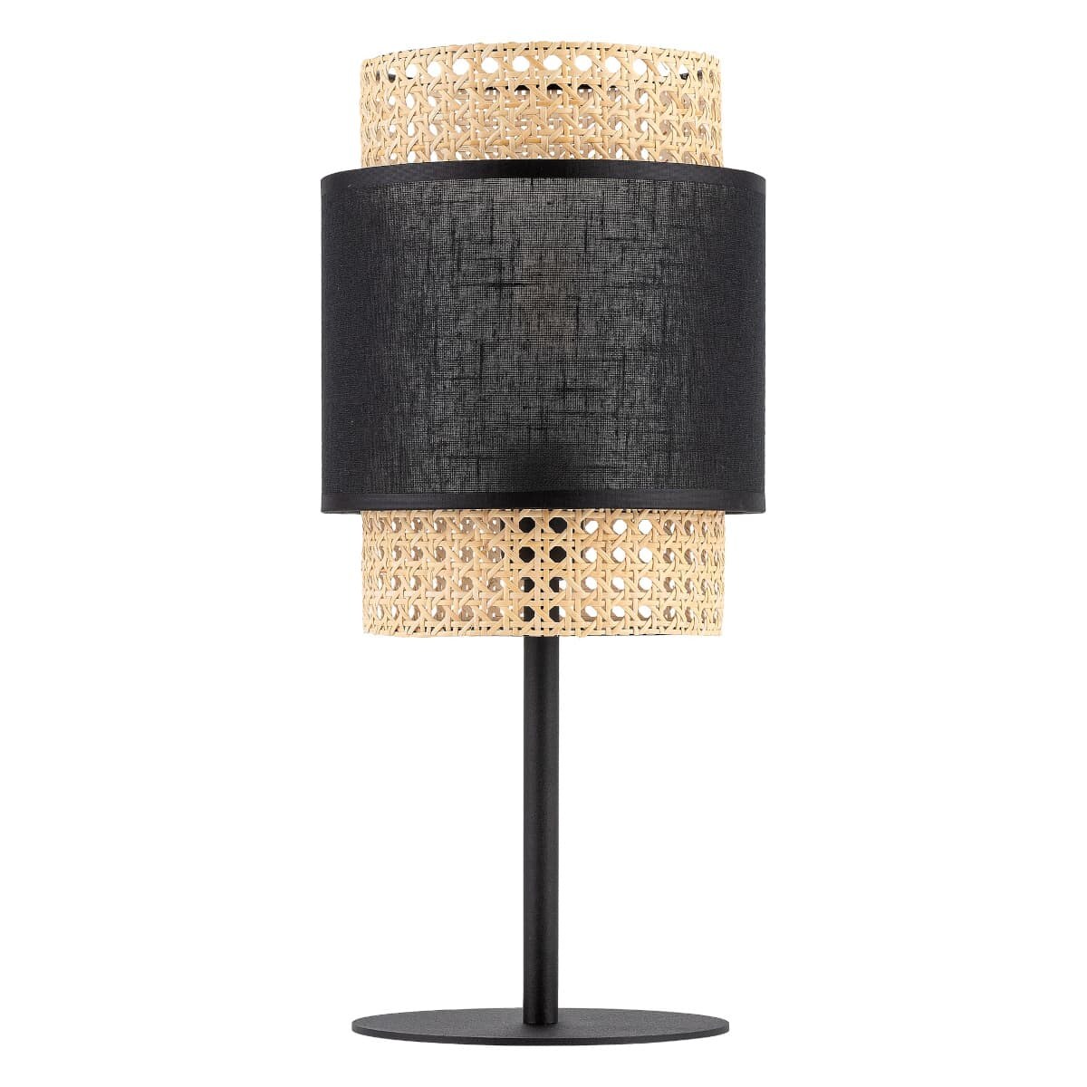 Ażurowa lampka nocna Boho 5567 TK Lighting ratanowa czarna słomkowa