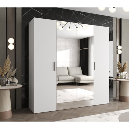 Szafa uchylna otwierana BARI 2 200 wys. 202 cm Biały + u. Srebrny