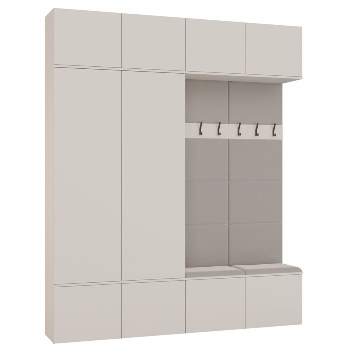 Garderoba HAGA IV 2Sz2W KASZMIR BEŻ 2x Szafa + 2x Wieszak