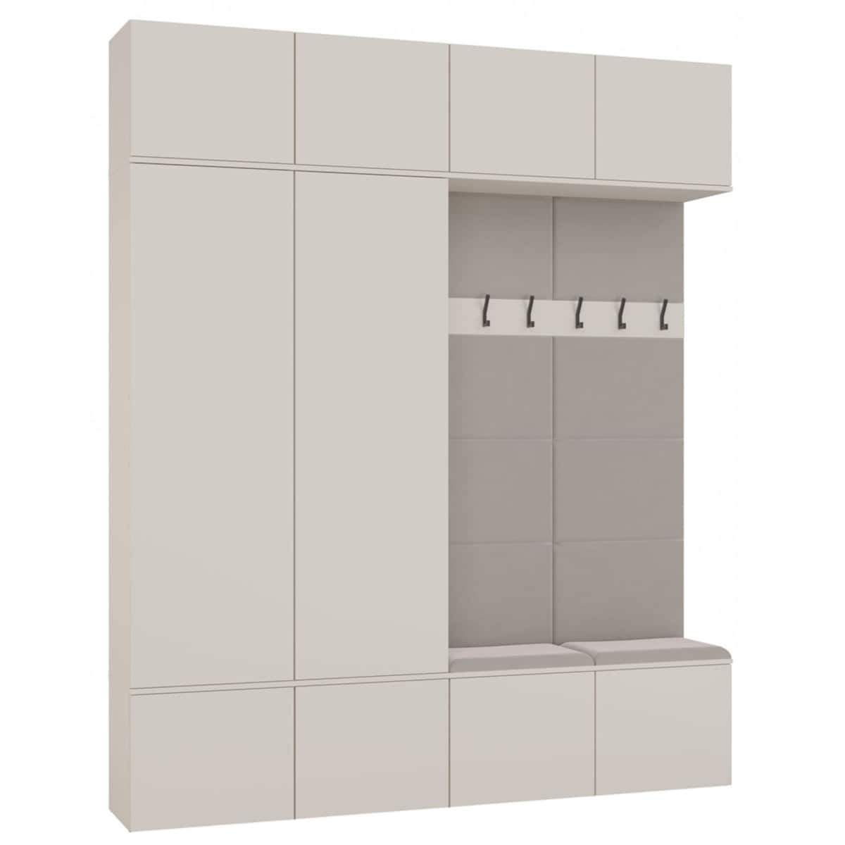 Garderoba HAGA IV 2Sz2W KASZMIR BEŻ 2x Szafa + 2x Wieszak