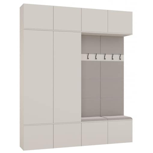 Garderoba HAGA IV 2Sz2W KASZMIR BEŻ 2x Szafa + 2x Wieszak