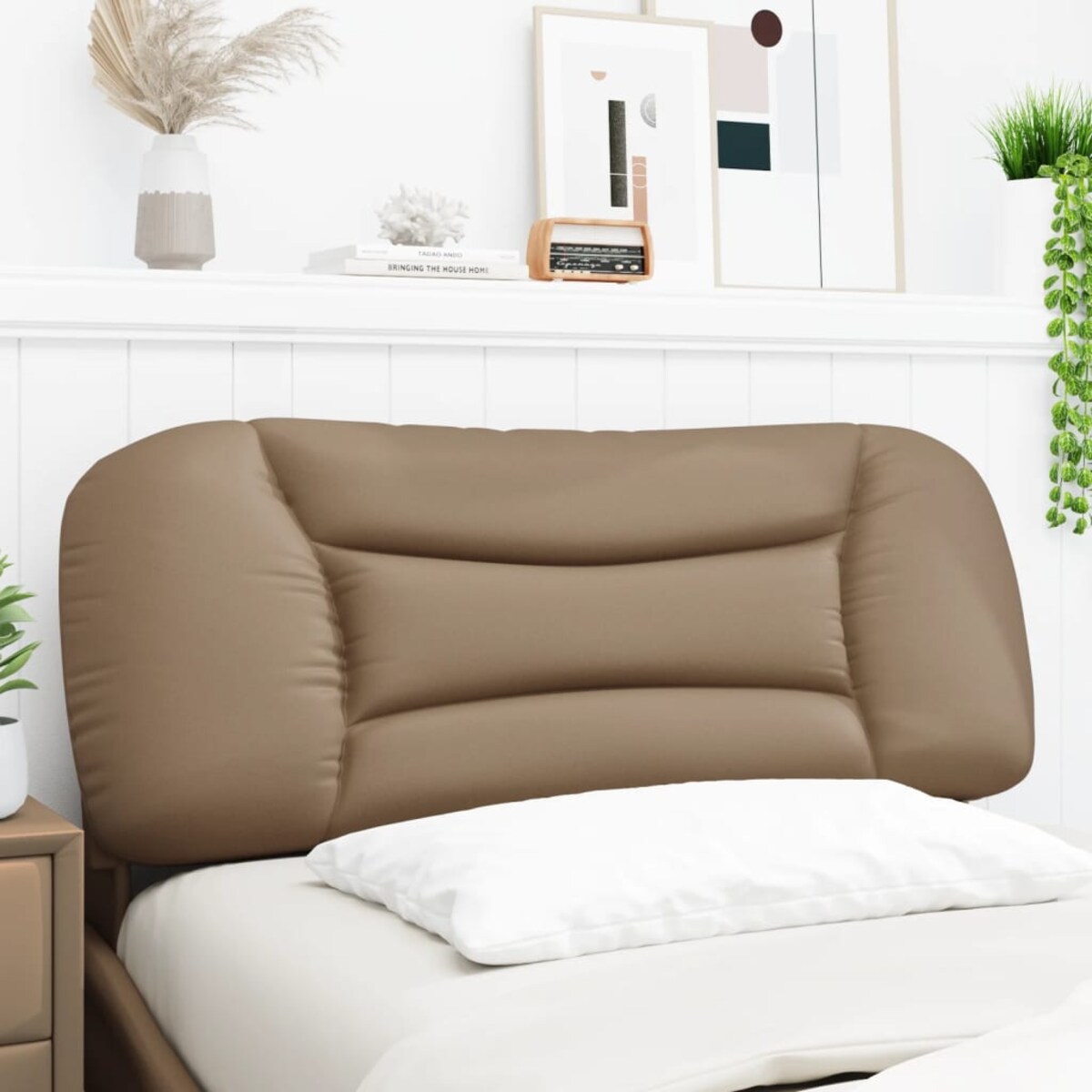 vidaXL Poduszka na wezgłowie, Hvar, cappuccino, 100 cm, sztuczna skóra