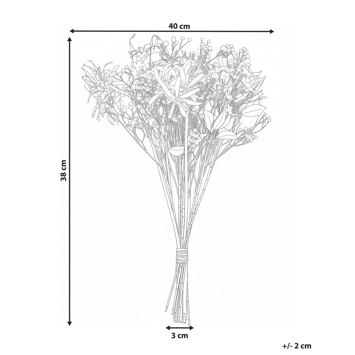 Bukiet sztucznych kwiatów VEIROS 38 cm Biały