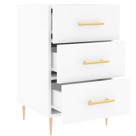 vidaXL Szafka nocna, biała, 40x40x66 cm, materiał drewnopochodny