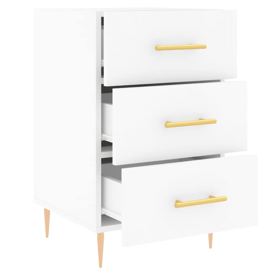 vidaXL Szafka nocna, biała, 40x40x66 cm, materiał drewnopochodny