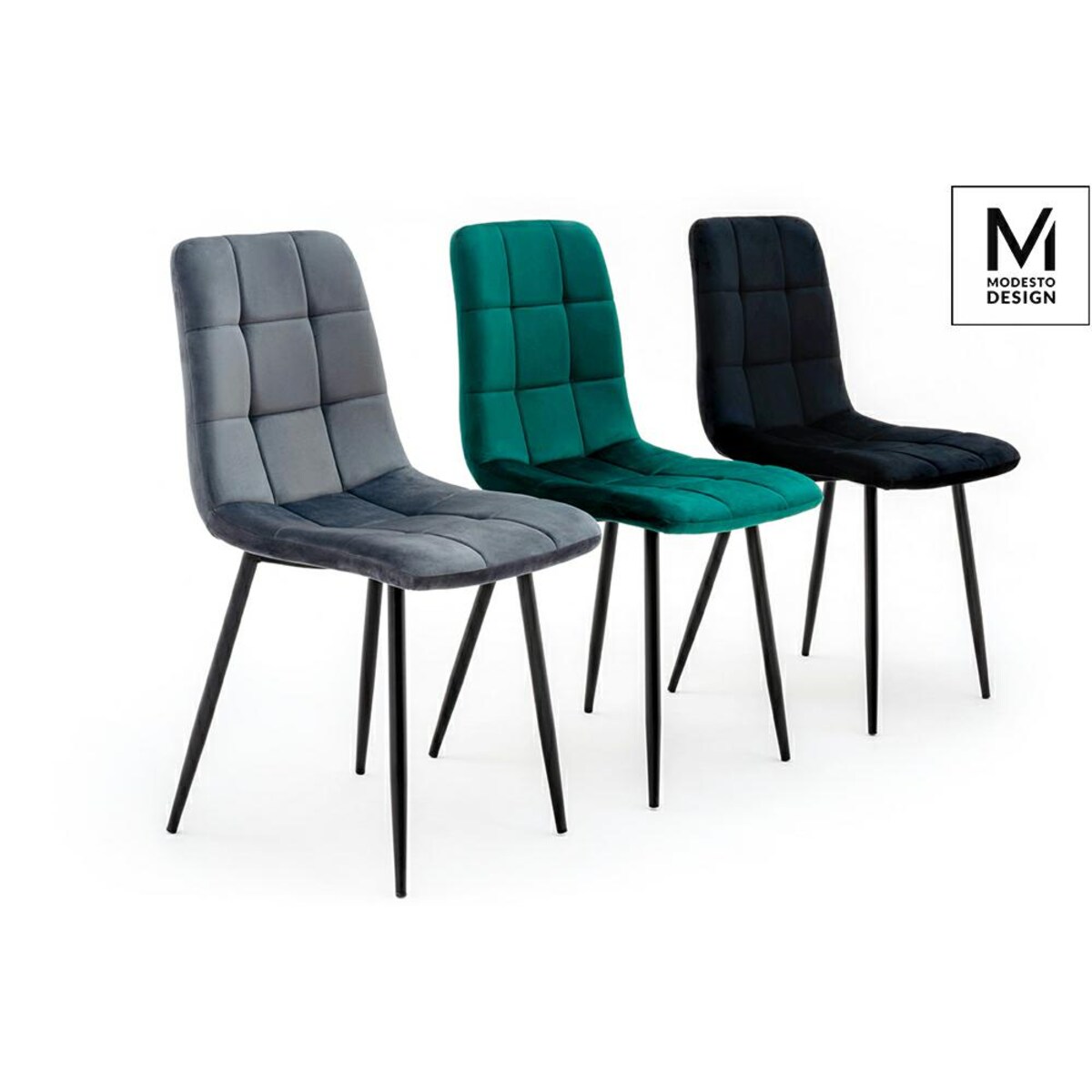 Krzesło do salonu CARLO J-06.GREY pikowane obicie szare