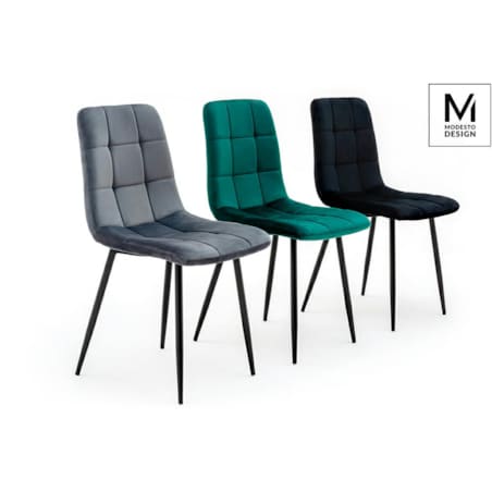 Krzesło do salonu CARLO J-06.GREY pikowane obicie szare