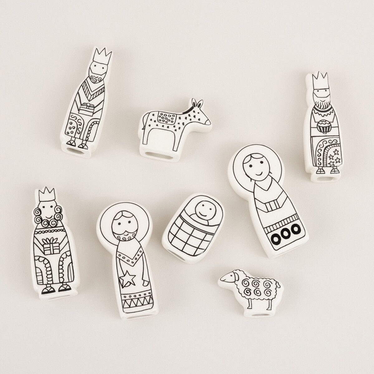 Figurki do szopki boże narodzenie, święta, świąteczne, biały, 3x2x8 cm