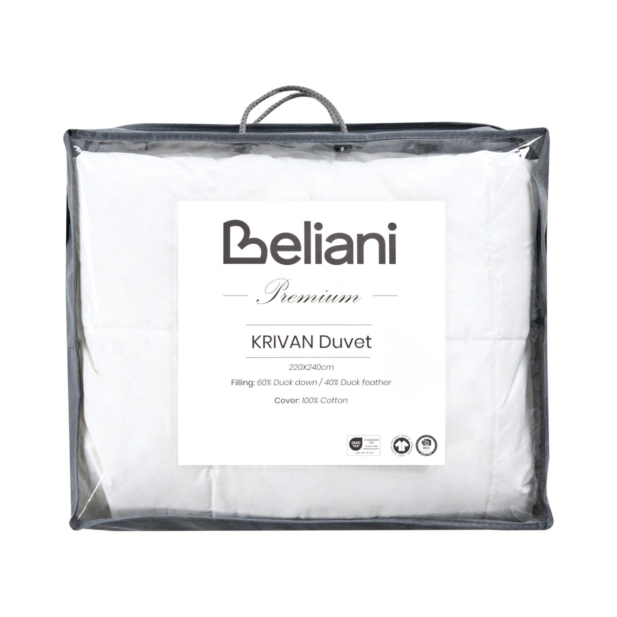 Kołdra lekko ciepła KRIVAN Kacze pióra i puch 220 x 240 cm