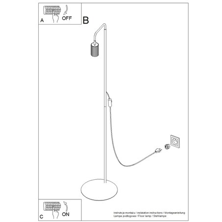 Lampa podłogowa KARBON 1 zielona oliwka
