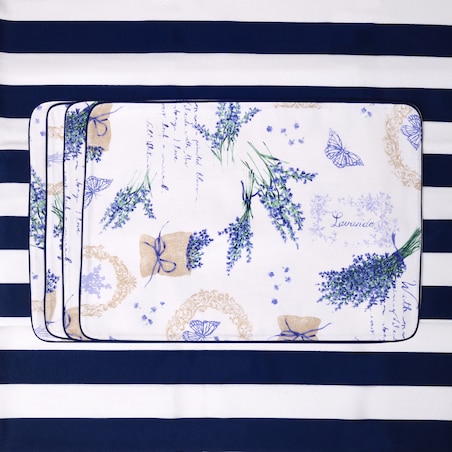 Podkładki dwustronne Lavender & White Panama
