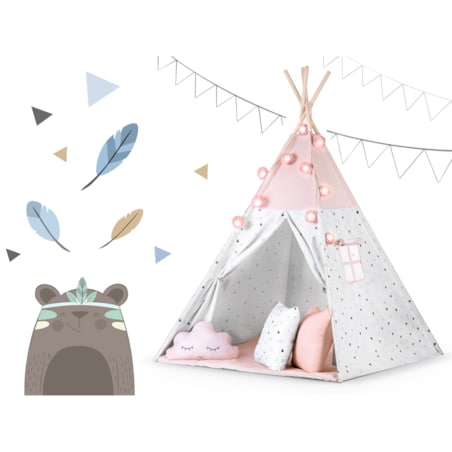 Tipi namiot wigwam dla dzieci teepee girlanda poduszki stabilizator Nukido