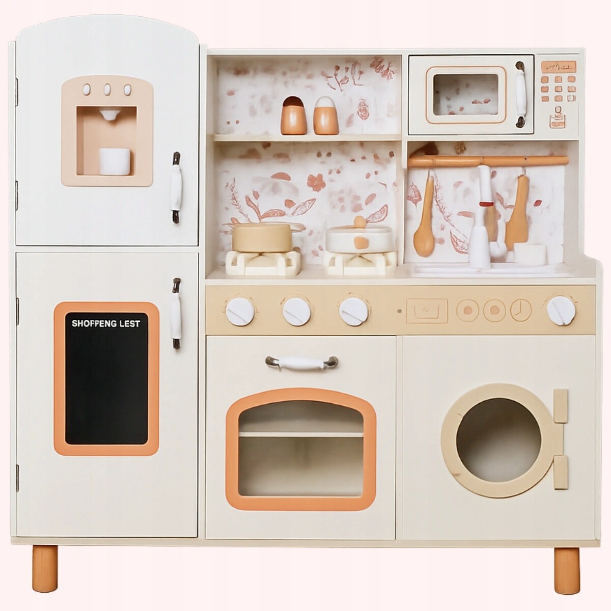 Drewniana kuchnia XXL dla dzieci Cook&Play światło, dźwięk - lodówka, piekarnik, pralka