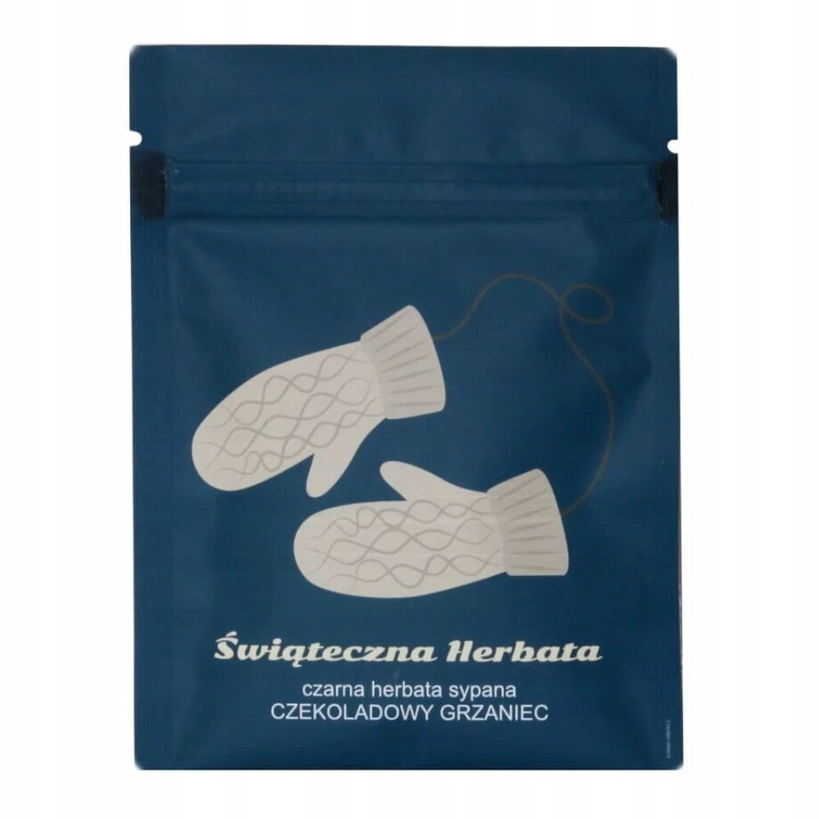 ŚWIĄTECZNA TOREBKA HERBATA CZARNA SYPANA "CZEKOLADOWY GRZANIEC" - PREZENT UPOMINEK NA MIKOŁAJA ŚWIĘTA GWIAZDKĘ BOŻE NARODZENIE POD CHOINKĘ DLA KOBIETY FACETA ŻONY MĘŻA