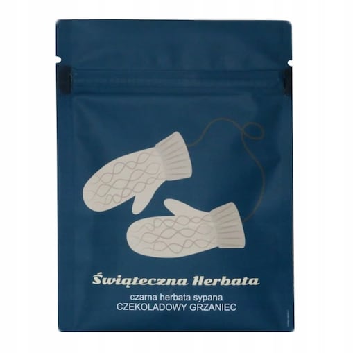 ŚWIĄTECZNA TOREBKA HERBATA CZARNA SYPANA "CZEKOLADOWY GRZANIEC" - PREZENT UPOMINEK NA MIKOŁAJA ŚWIĘTA GWIAZDKĘ BOŻE NARODZENIE POD CHOINKĘ DLA KOBIETY FACETA ŻONY MĘŻA