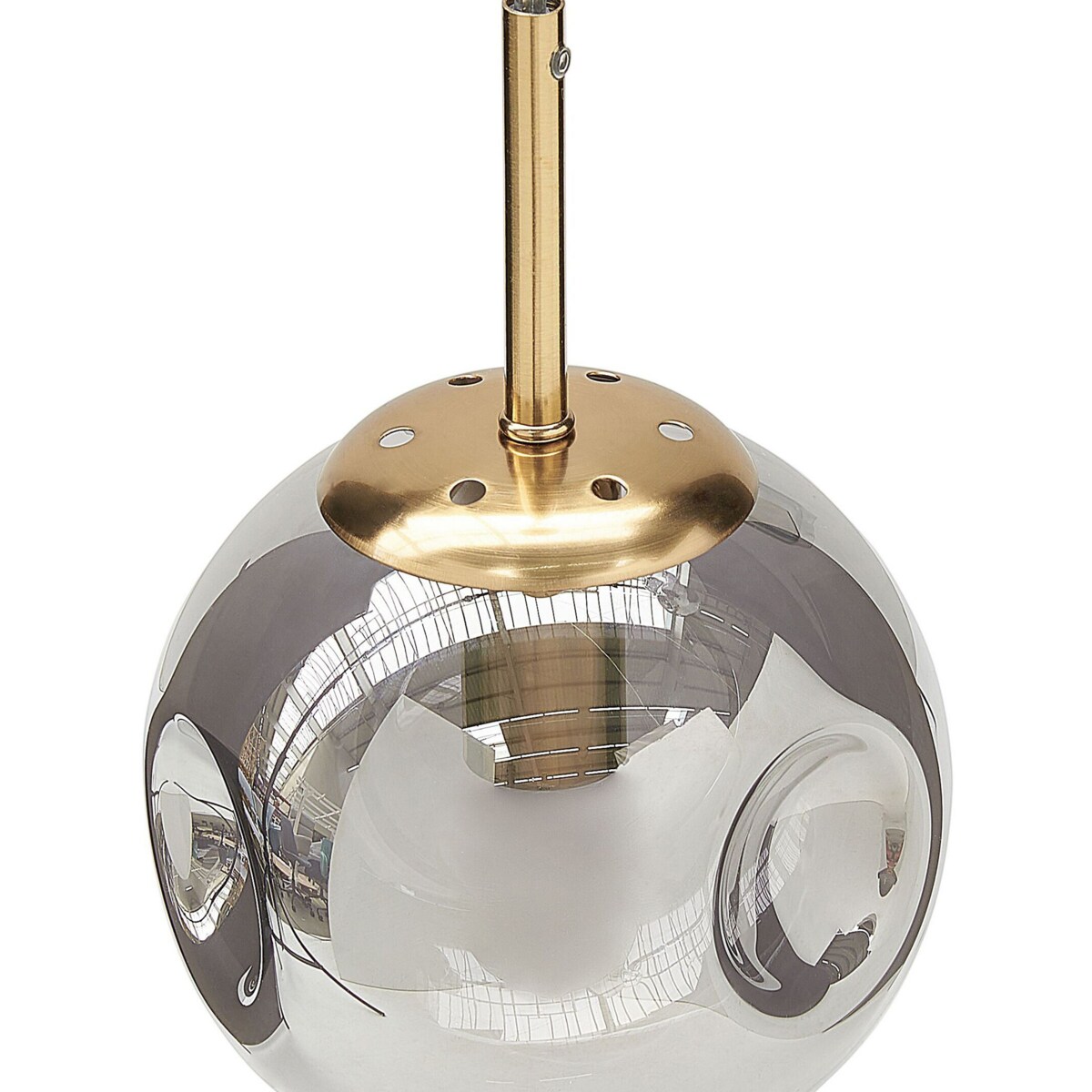 Lampa wisząca szklana 3-punktowa przezroczysta z mosiężnym RALFES