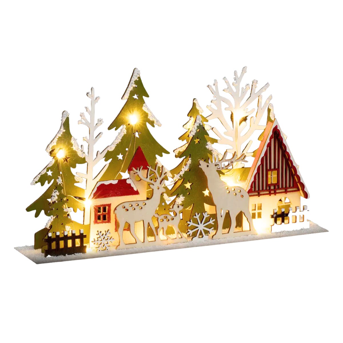 Dekoracja świąteczna 17x6x30 miasteczko ze sklejki MADERA