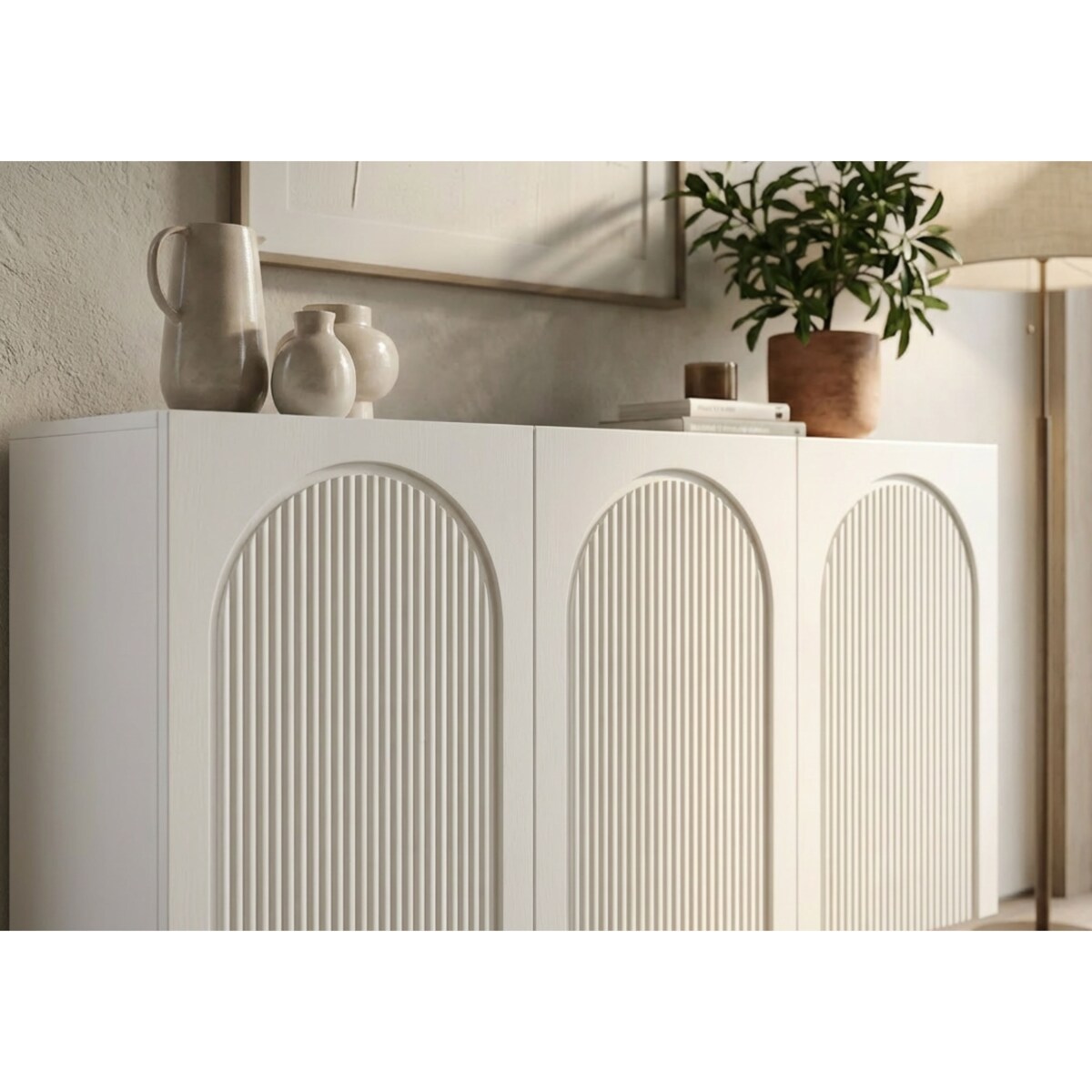 Biała komoda z łukami Skandica RITA / szer. 135 cm