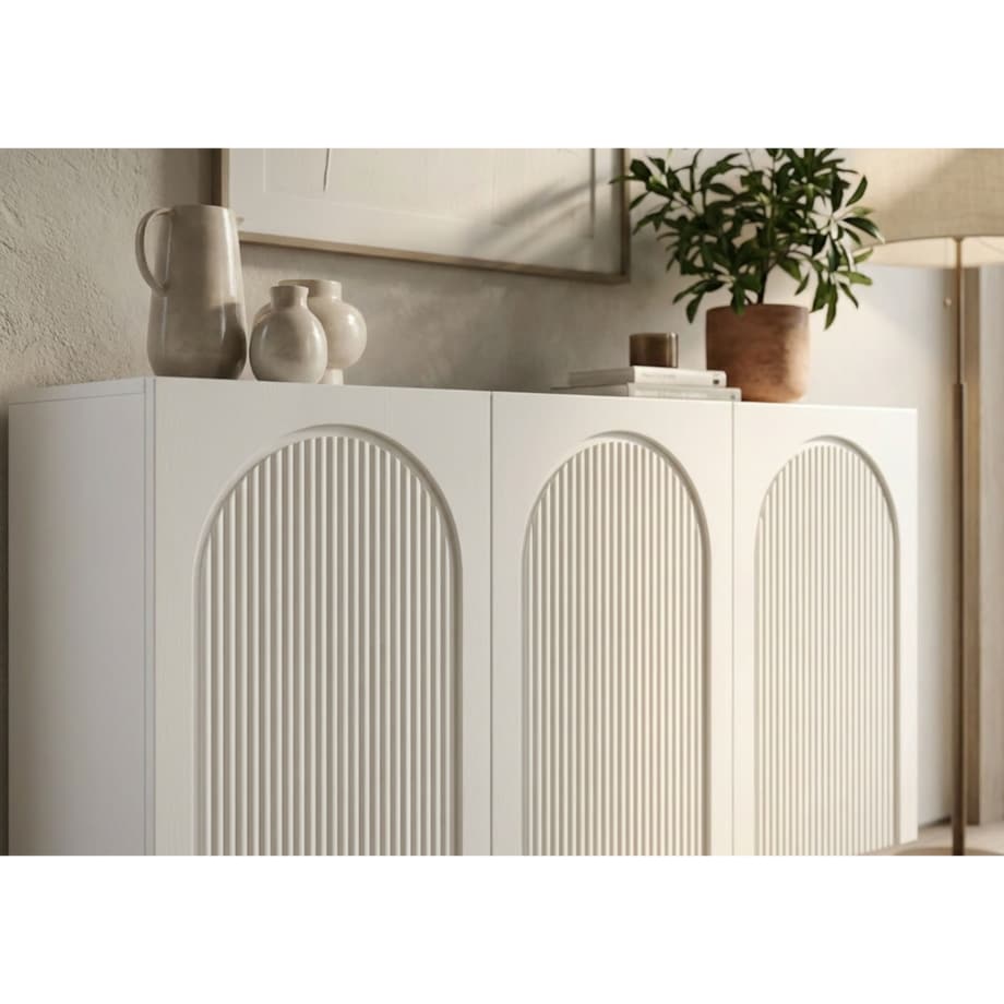 Biała komoda z łukami Skandica RITA / szer. 135 cm