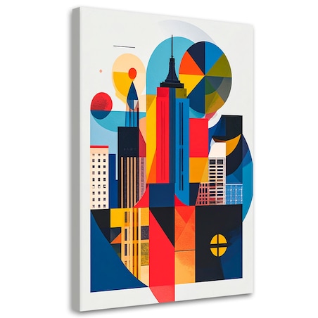 Obraz do salonu biura, Nowy Jork abstrakcja w stylu Bauhaus 60x90