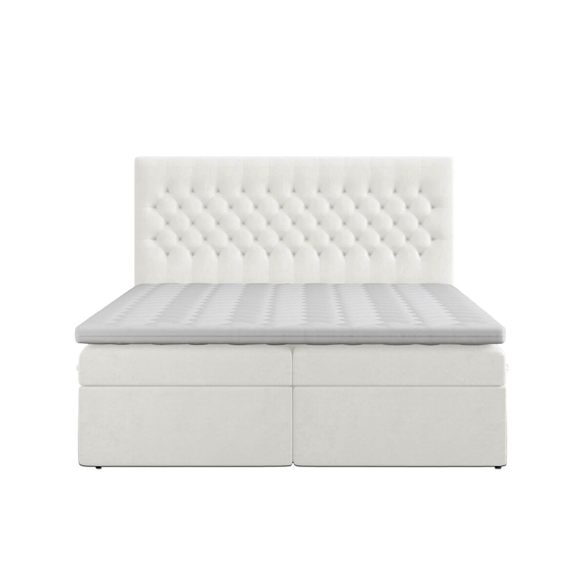 Łóżko kontynentalne ANNETTE 140x200 z pojemnikiem, Kremowy, tkanina Magic Velvet 2256