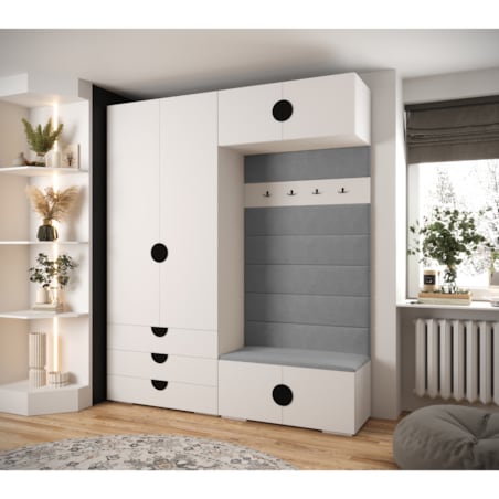 Garderoba do przedpokoju INOVA 4 Z12 biały+czarny+manila16