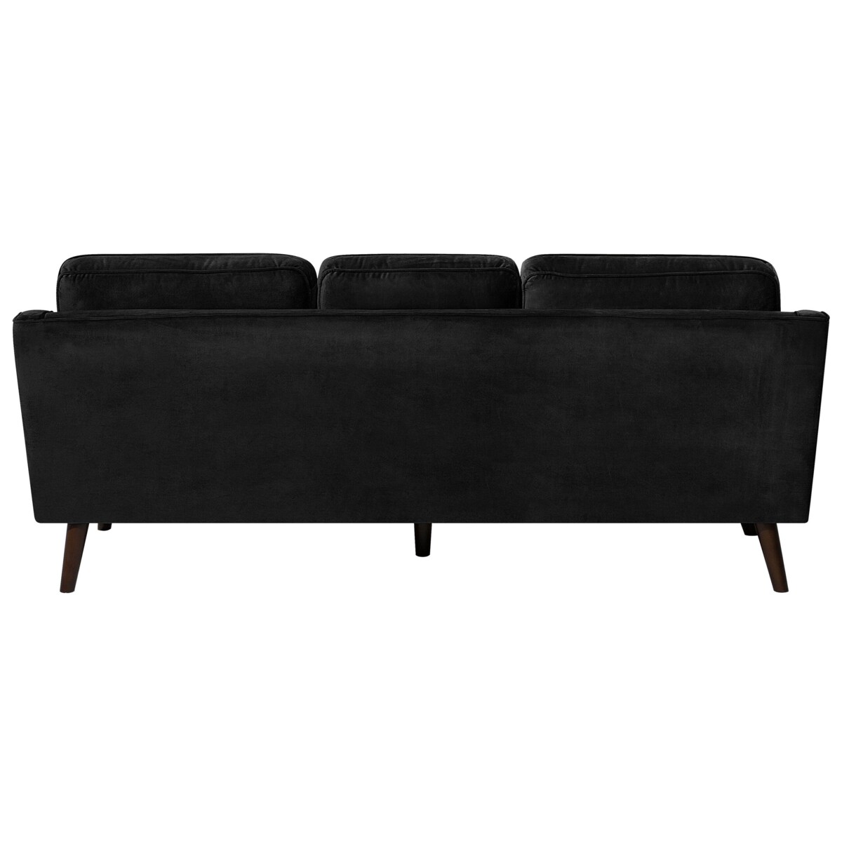 Sofa 3-osobowa welurowa czarna LOKKA