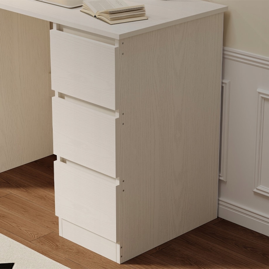 Biurko komputerowe stolik białe młodzieżowe nowoczesne z szufladami loft