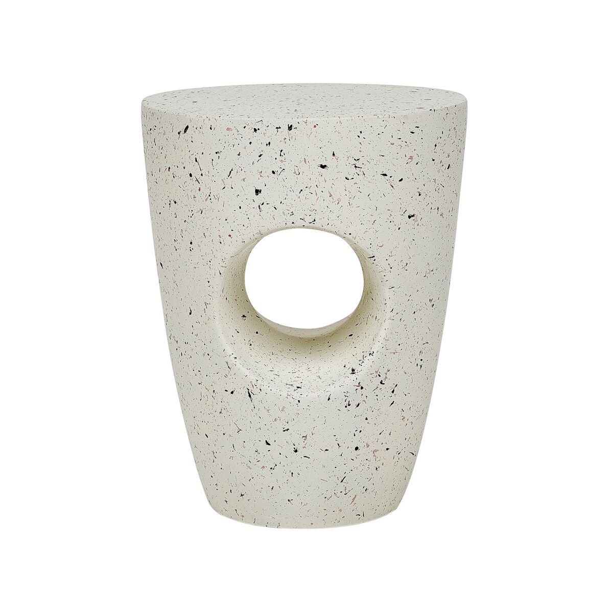 Stolik pomocniczy biały z efektem lastryko EDOLO