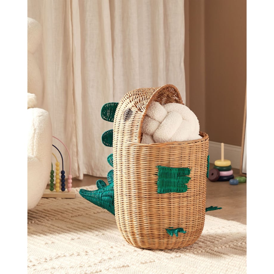 Kosz pleciony smok rattanowy naturalny CRADOCK