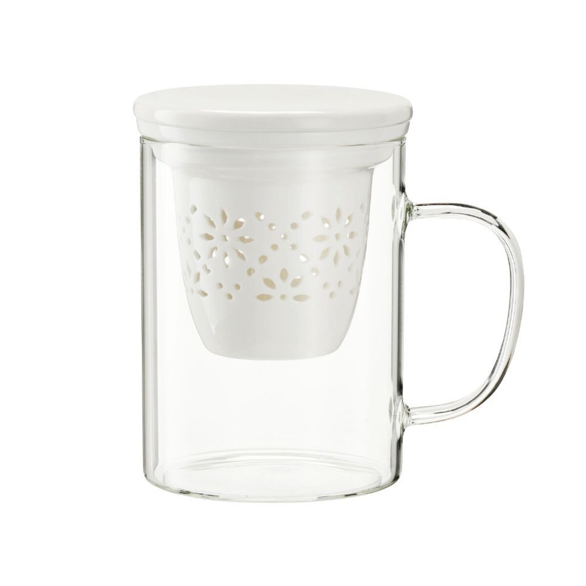 VILLA ITALIA Kubek z zaparzaczem szklany 420 ml AMORE MIO