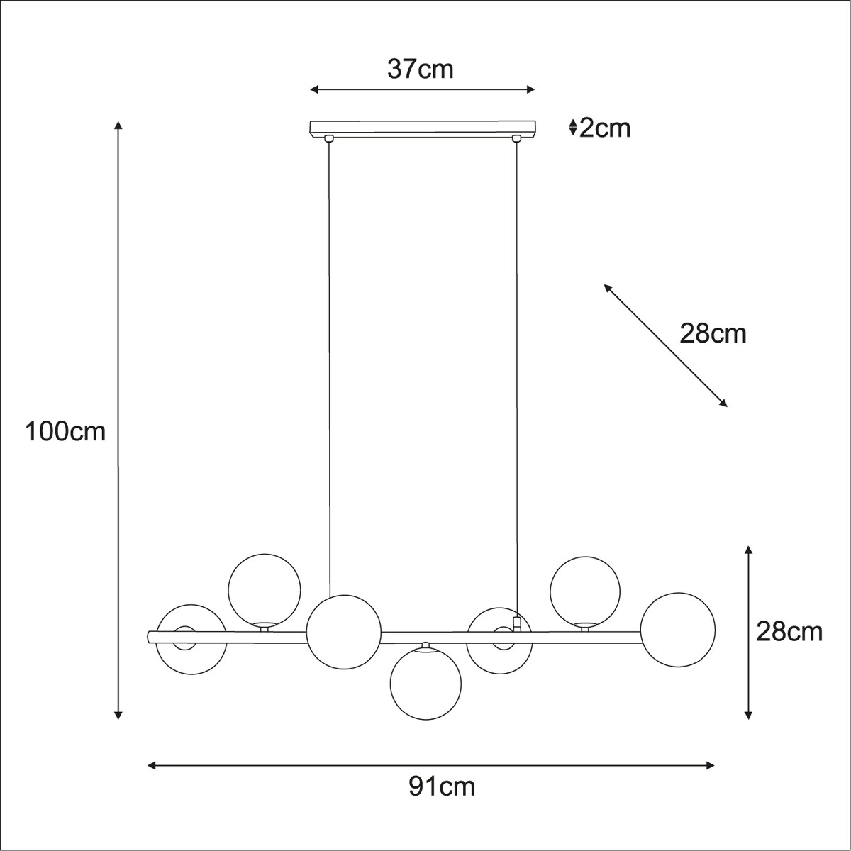Lampa wisząca K-5852 z serii FILO