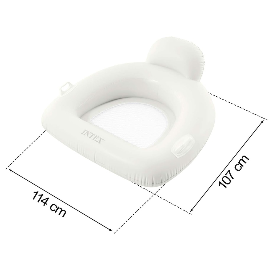 Fotel materac dmuchany Intex 56801 do pływania biały Lounge plażowy