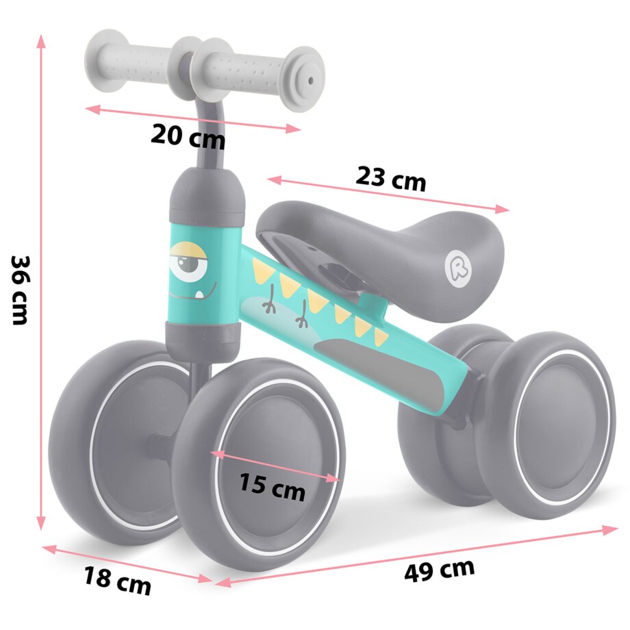 Rowerek biegowy Ricokids RK-606 trójkołowy jeździk dla dzieci lekki solidny Dino