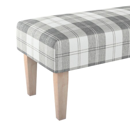 Ławka, krata szaro-biała, 100 x 40 x 40 cm, Edinburgh