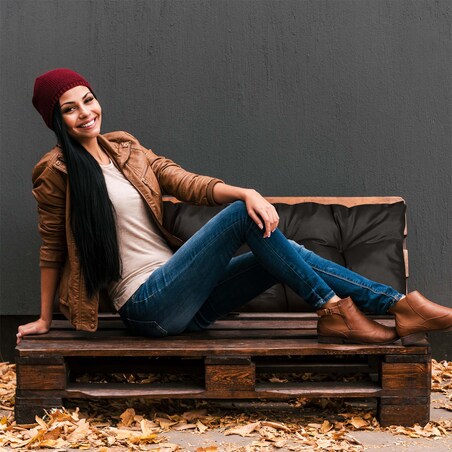 Poduszka Ogrodowa Na Huśtawkę Ławkę 120X40 Cm Na Meble Palety Wodoodporna Czarna