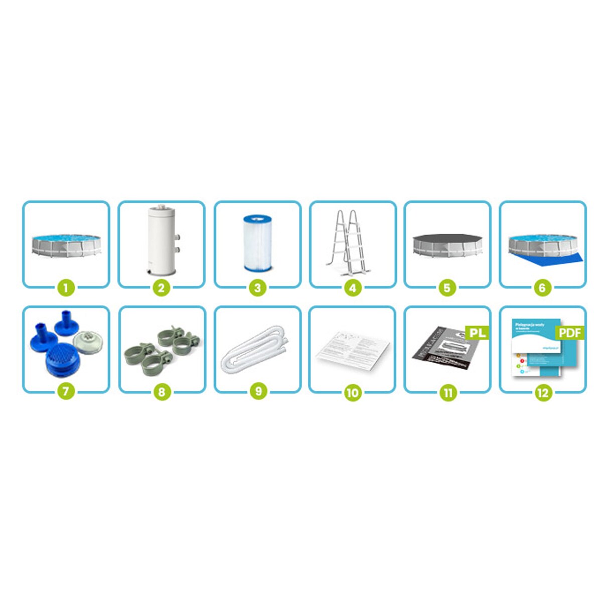 Basen ogrodowy stelażowy Intex 457x122 cm 6w1 26726