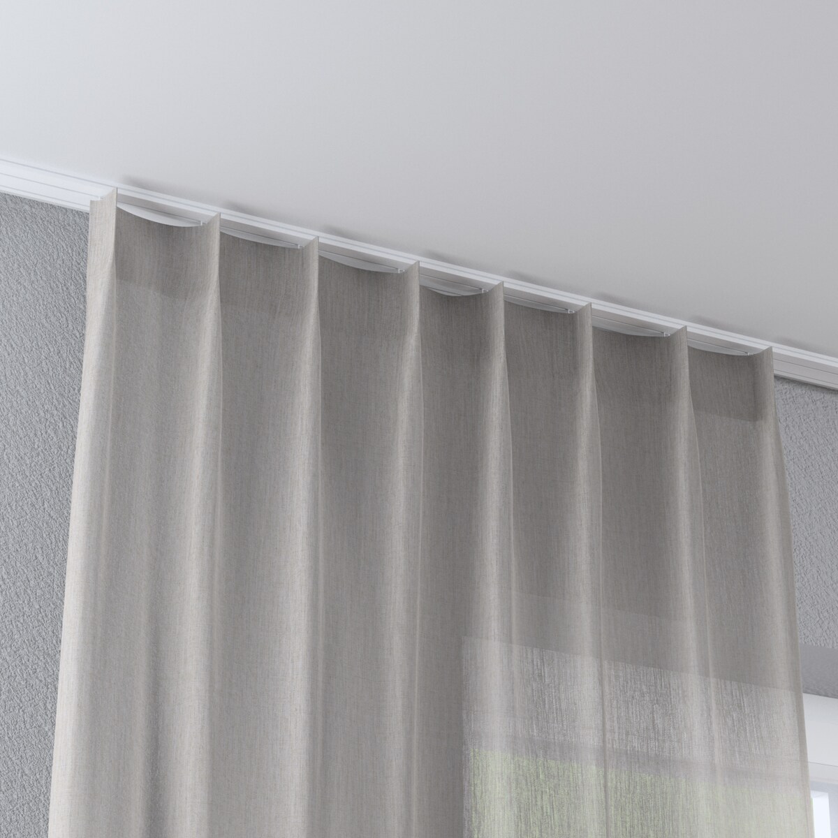 Zasłona na haczykach flex pojedynczych 130x260 jasno beżowy