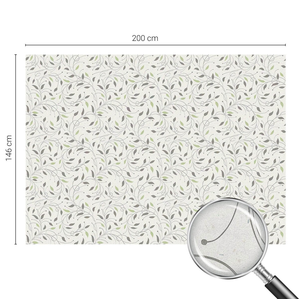 Folia na okno chroniąca prywatność - Nowoczesne wzory liści w delikatnej kolorystyce - 200x146 cm