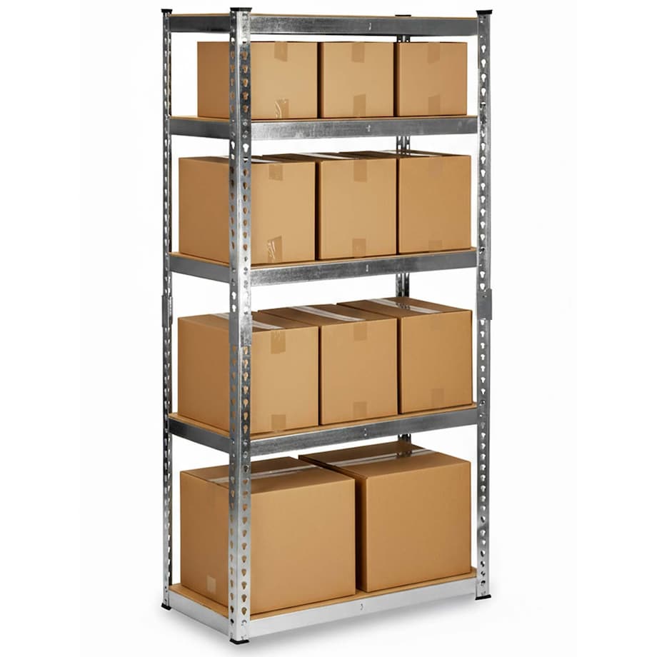 Regał metalowy magazynowy Humberg HR-853 srebrny 183 x 90 x 40 cm 4853