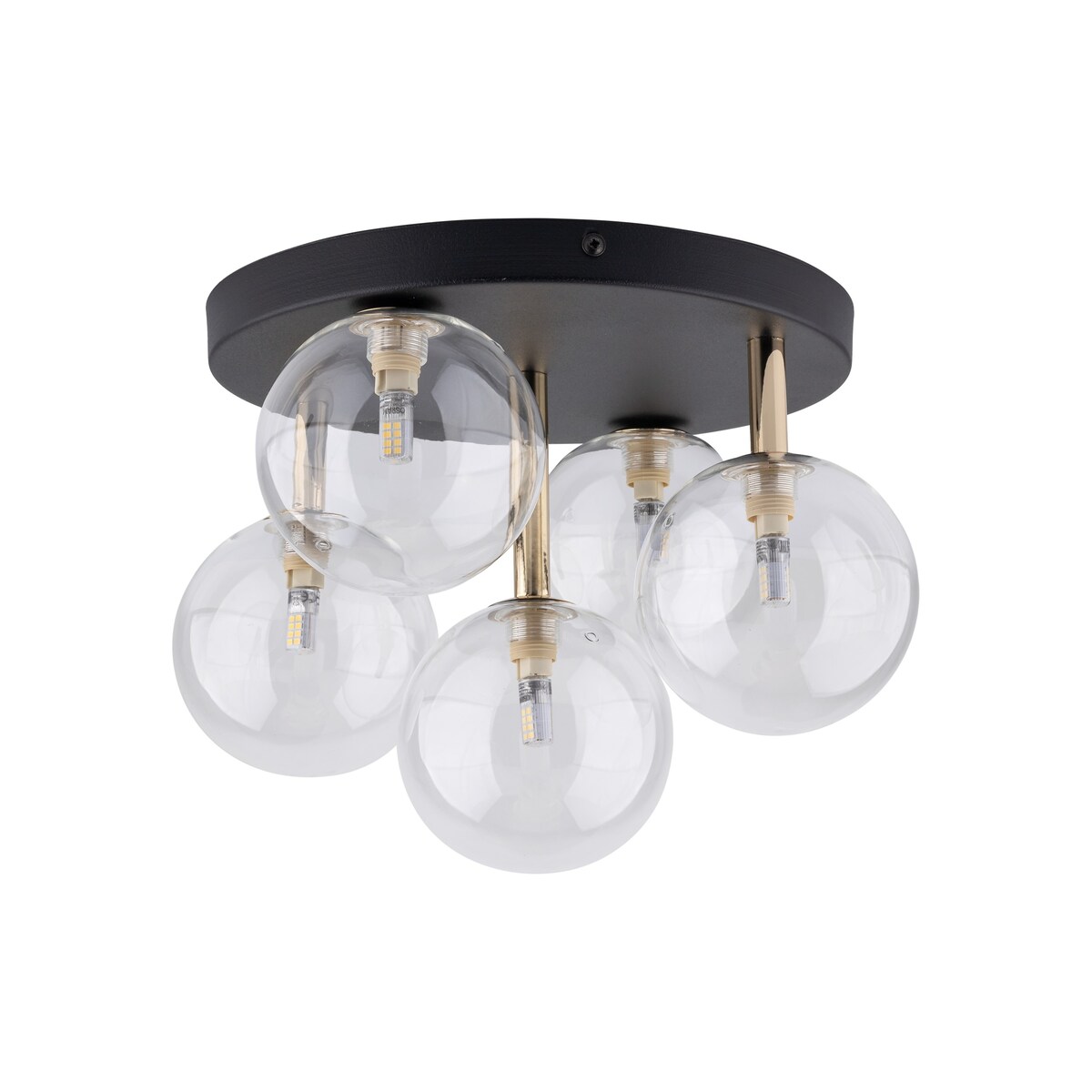 Nowoczesna lampa sufitowa NILOS Black/Gold TK Lighting 5xG9, czarno-złota, szkło, metal, do salonu i jadalni