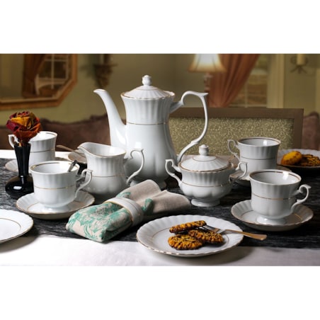 Garnitur do kawy dla 12 osób 39 el. Iwona Złota Linia B014