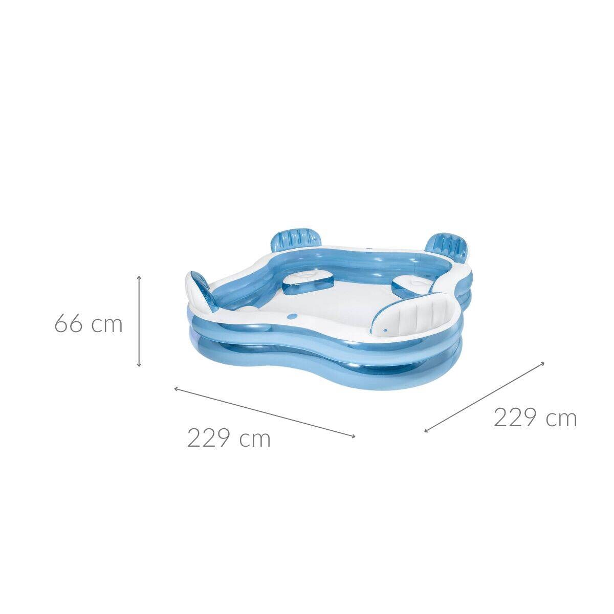 Dmuchany basen rodzinny z oparciami, 2,2 x 2,2 m